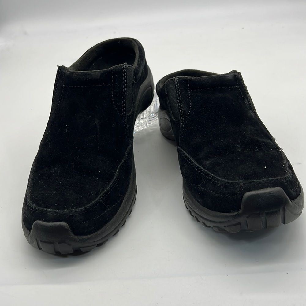 Cabela's Black Suede slip on Mules size 9
